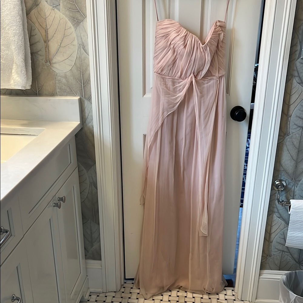 Elegant Blush Pink Strapless Gown
